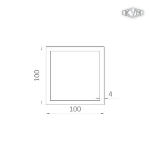 Hliníkový jekl 100x100x4 mm, délka 6000 mm, materiál EN AW-6060 T66, přírodní hliník bez povrchové úpravy, cena za KUS - slide 1