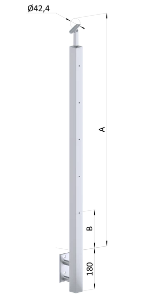 Nerezový sloup, boční kotvení, 5řadový M6, vnější - slide 0