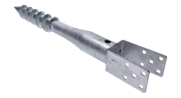 Zemní vrut, pätka U, 140 x 140 mm, žárový pozink