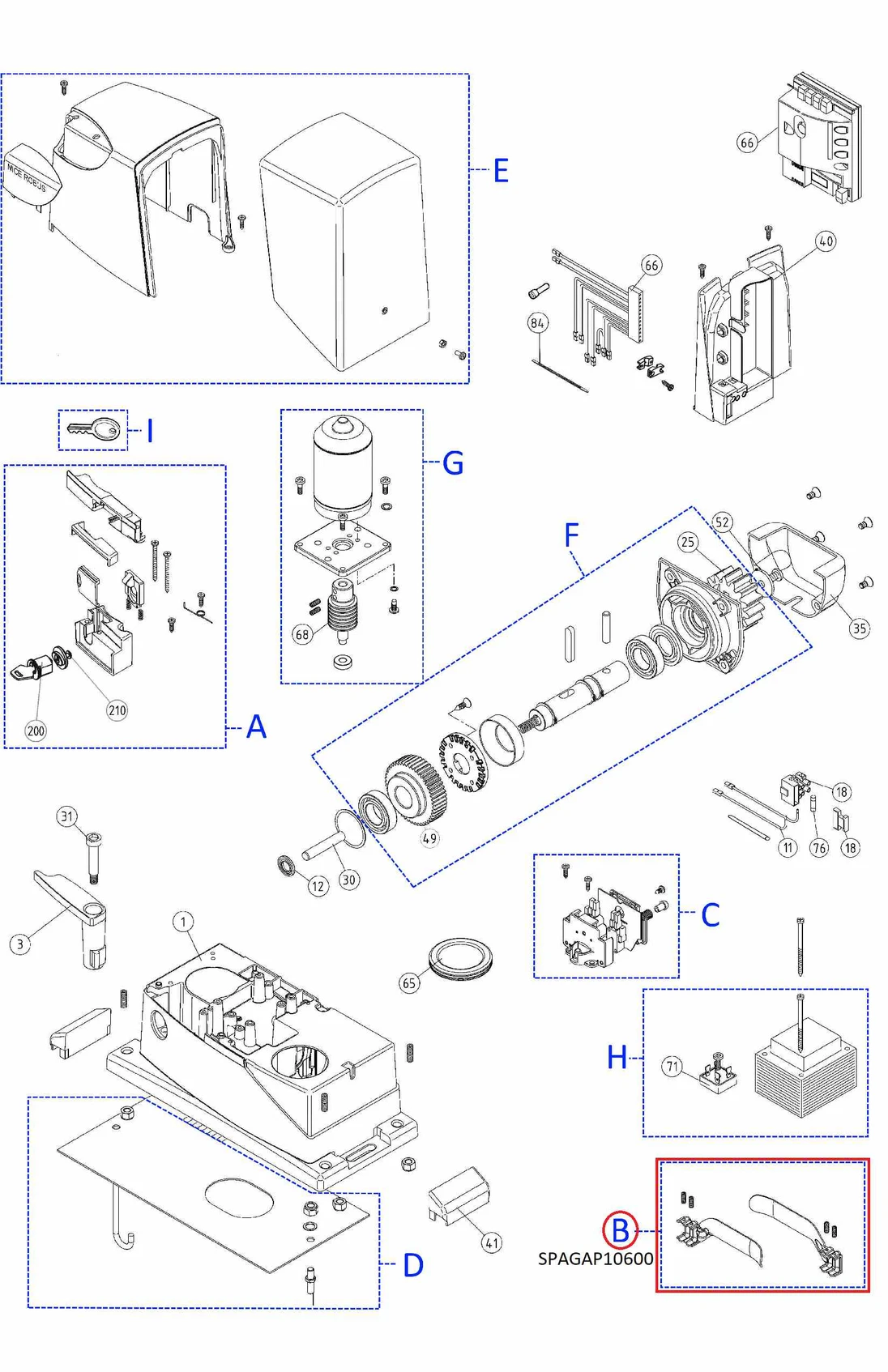 SPGAP10600 kit (PMD0885.4610, PMD0886.4610) mechanický doraz pro posuvné brány, set pravý + levý