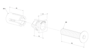 LOCINOX® QUICK-FIX upevňovací šroub z nerezavějící oceli s tahovým odporem 1000 kg, obsah balení: 2KS šoubů - slide 2