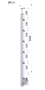 Nerezový sloup, boční kotvení, 5řadový průchozí, vnitřní