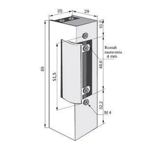 Elektrozámek s odblokováním a pamětí, 8-14V AC (0.39-0.68A), 7-14V DC (0.41-0.83A) - slide 1