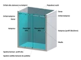 závesný systém - set na sklenené dvere pre profil 30x10mm, (hrúbka skla: 8.00 - 12.00mm), set obsahuje 2 metre EB1-JK30x10, brúsená nerez K320/AISI 304 - slide 3