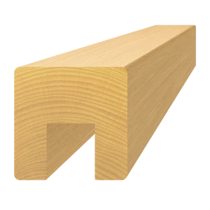 dřevěný profil (40x40mm/L:3000mm) s drážkou 17x20mm, materiál: buk, broušený povrch bez nátěru, balení: PVC fólie, necinkovaný materiál - slide 0