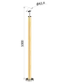 dřevěný sloup, vrchní kotvení, bez výplně, vrch pevný (ø 42mm), materiál: buk, broušený povrch s nátěrem BORI (bezbarvý)