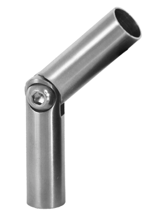 spoj nastaviteľný ø 12mm (0-60°) s kĺbom, brúsená nerez K320 /AISI316