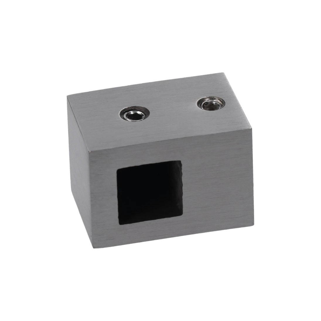 držák čtyřhranného profilu 12x12mm (koncový-levý), plochý, (30x22mm), broušená nerez K320 /AISI304