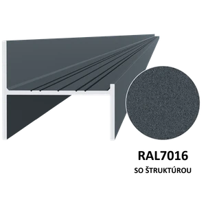 UT profil 50x44mm, L-6000mm, práškový lak, štruktúra RAL7016 - slide 0