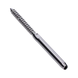 Úchyt (lepící) pro nerezové lanko ø 4,5,6mm s vnějším závitem do dřeva, broušená nerez K320/AISI 316, použít lepidlo MD-GEL454/20