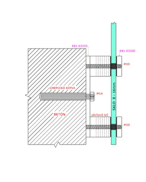 Kotvící plotna (200x50x10mm / M10/ M14), broušená nerez K320 /AISI304 - slide 2