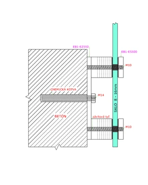 Kotviaca platňa (200x50x10mm / M10/ ø14), brúsená nerez K320 /AISI304 - slide 2