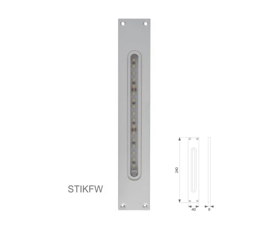 Venkovní LED osvětlení STIK - bílá barva, instalace na plocho (zabudování), délka 240 mm, celohliníkové tělo