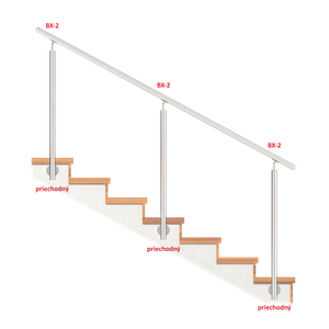 Nerezový sloup, boční kotvení, bez výplně, vrch nastavitelný (ø 42,4x2 mm), broušená nerez K320 / AISI304 - slide 1