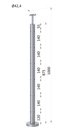 Nerezový sloup, vrchní kotvení, 6 děrový na lanko, rohový: 90°, vrch pevný (ø 42.4x2mm), broušená nerez K320 /AISI304