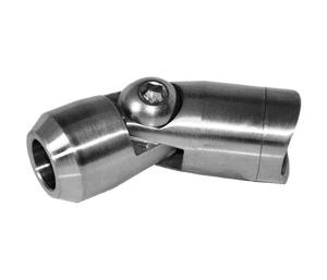 Držiak tyče (ø 12mm) nastaviteľný s kĺbom na trubku ø 42.4mm (40x17.5x22mm), brúsená nerez K320 /AISI304 - slide 0