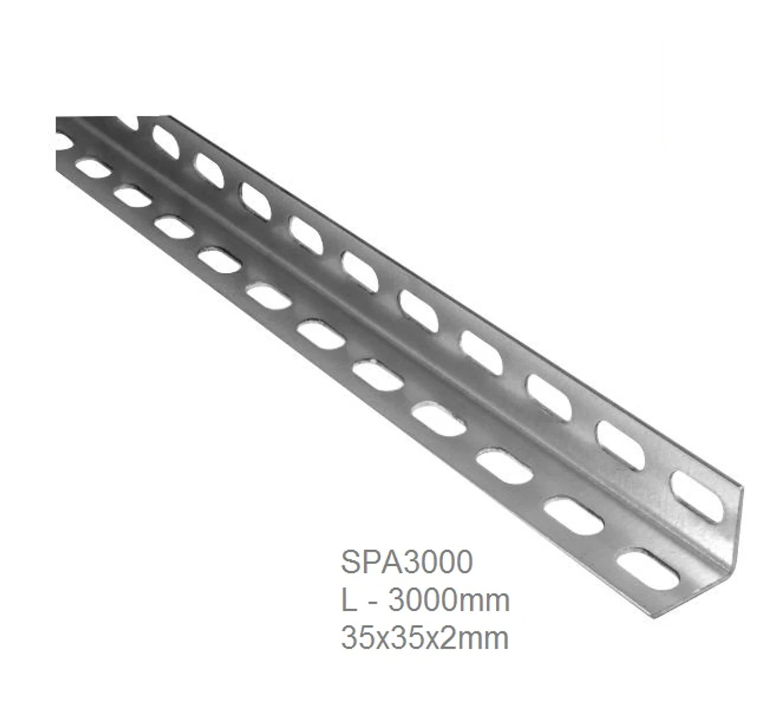 Uholníkový profil L-3000, 35x35x2mm, dierovaný, pozink