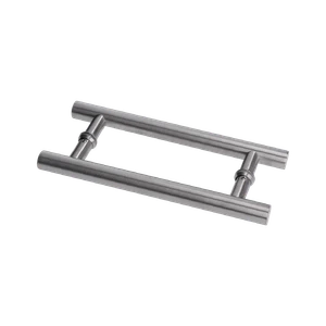 Nerezové madlo na dvere (296mm / ø 25mm), na sklo 8-12mm, brúsená nerez K320 /AISI304 - slide 0