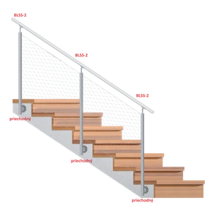 Nerezový stĺp, bočné kotvenie, pre sieť - slide 1