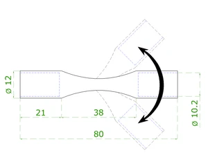 Spoj na ohnutí ø 10 mm (L: 80 mm), broušená nerez K320 / AISI304 - slide 1