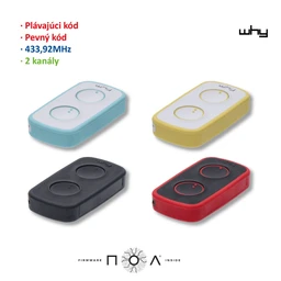 Vysielač LITE MINI NOA 4-kanál, 433MHz, pevný/plávajúci kód