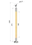 dřevěný sloup, vrchní kotvení, bez výplně, vrch nastavitelný (ø 42mm), materiál: buk, broušený povrch bez nátěru