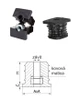 M8,A-40mm,H-30mm,C-5mm,čierna, Hrúbka steny 1.5-2mm, Plastová vystužená štvorcovo-rúrková zátka s kovovou maticou PE