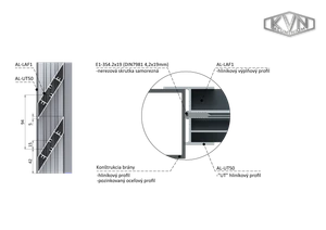 Hliníkový UT profil 50x44x6000 mm, materiál EN AW-6060 T66, hliník s povrchovou úpravou antracit RAL7016, cena za KUS - slide 2