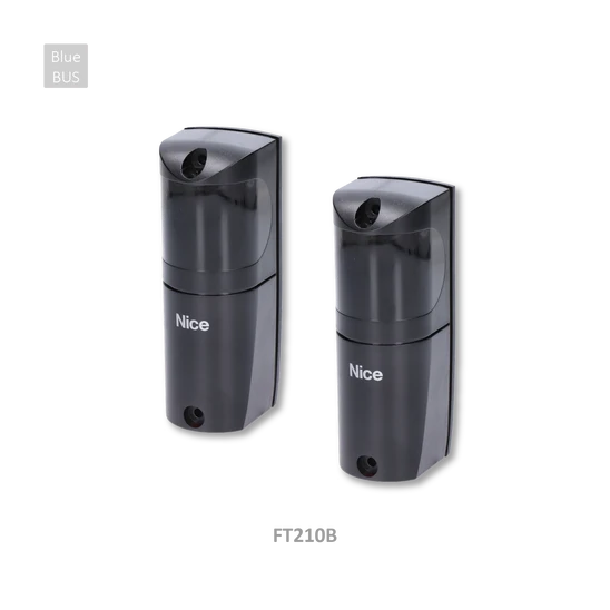 Fotobuňky BlueBus 1 pár, bezdrátový vysílač, je nutno dokoupit baterii FTA1 nebo FTA2, nastavení 210° vertikálně a 30° horizontálně