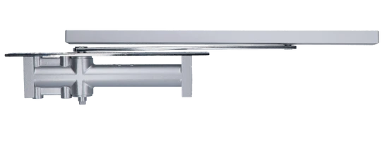 Skrytý hydraulický zavírač (230x33x57mm), max. délka dveří: 1200mm /max. váha dveří: 65kg, materiál: AL s povrchovou úpravou - šedá