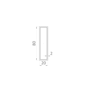 Jekl 80x20x2mm,L-6000mm, hliník bez povrchové úpravy - slide 1