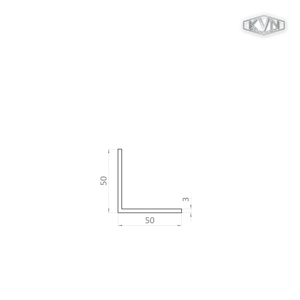 L profil 50x50x3mm,dĺžka 6000mm, materiál EN AW-6060 T66, prírodný hliník bez povrchovej úpravy, cena za kus - slide 1