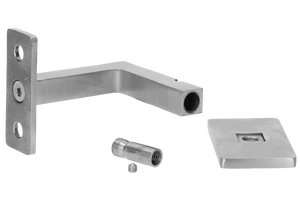 držiak madla na stenu pevný, so závitom M8, (plochý, L: 70x70mm, kotviaca doska: 70x40mm), brúsená nerez K320 /AISI304 - slide 2