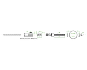 úchyt pre nerezové lanko ø 5mm na trubku ø 42.4mm, brúsená nerez K320 /AISI304 - slide 1