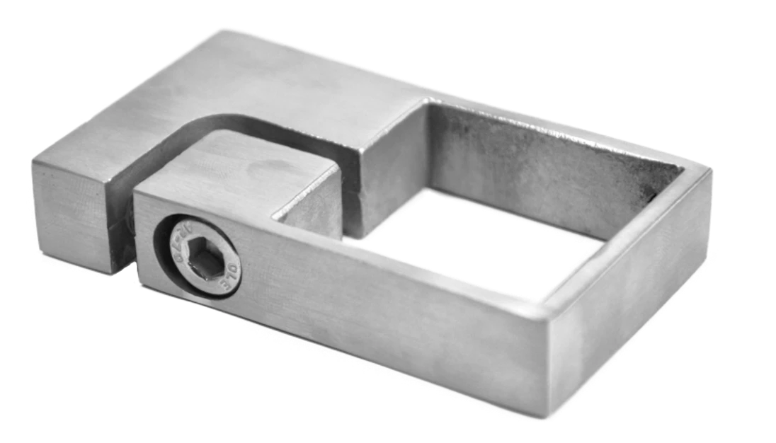 Úchyt skrutkovaný na bočné kotvenie stĺpu 40x40mm bez kotviacej platne, brúsená nerez K320 /AISI304