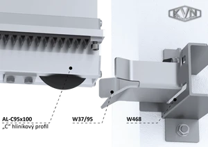 hliníkový samonosný systém 95x100x11mm, posuvnej brány do 150kg/6,5m otvor (AL-C95x100-6,1x W-SET95AL, 12x CREM-05, 1 pár CREM-ALX) - slide 6