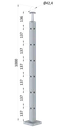 Nerezový stĺp, vrchné kotvenie, 6-dierový rohový