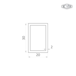 Hliníkový jekl 30x20x2 mm, délka 6000 mm, materiál EN AW-6060 T66, přírodní hliník bez povrchové úpravy, cena za KUS - slide 1