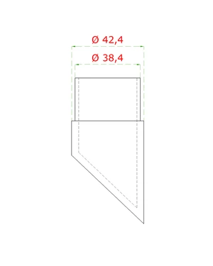 Ukončení na trubku ø42.4mm, broušená nerez AISI304 - slide 1