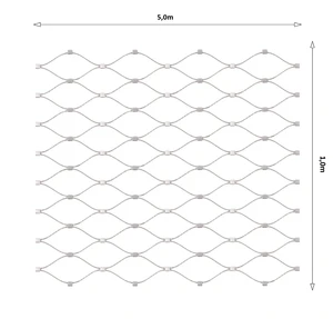 Nerezová lanková sieť, 1,0m x 5m (šxd), oko 50x50 mm, hrúbka lanka 2mm, AISI316 - slide 0