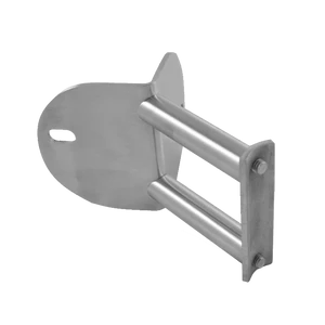Úchyt na vnější rohové kotvení sloupu ø 42.4mm, (kotevní deska tloušťky 4mm, ø 100), broušená nerez K320 /AISI304 - slide 0