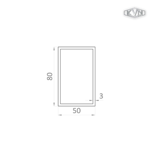 Jekl 80x50x3mm, L-6000mm, hliník bez povrchové úpravy - slide 1