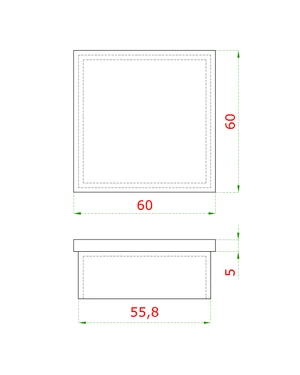 Ukončenie na jokel 60x60, brúsená nerez AISI304 - slide 1