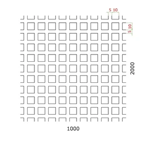 Děrovaný plech Zn,otvor: 10x10mm, rozteč:15mm,1000x2000x1mm - slide 1