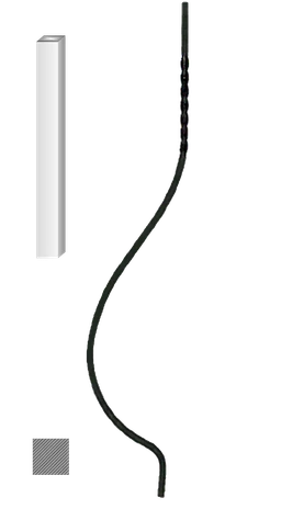 Kovaná výplň zábradlí H 1000xL170mm,12x12mm,hladká ocel