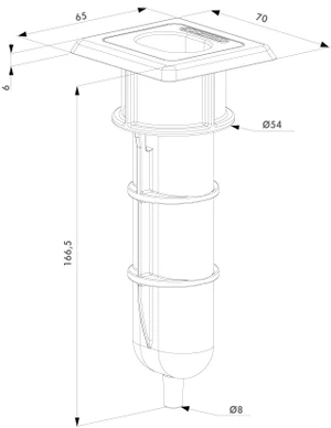 LOCINOX® EGS spodné puzdro pre rígeľ s priemerom do 20 mm, na zabetónovanie - slide 1