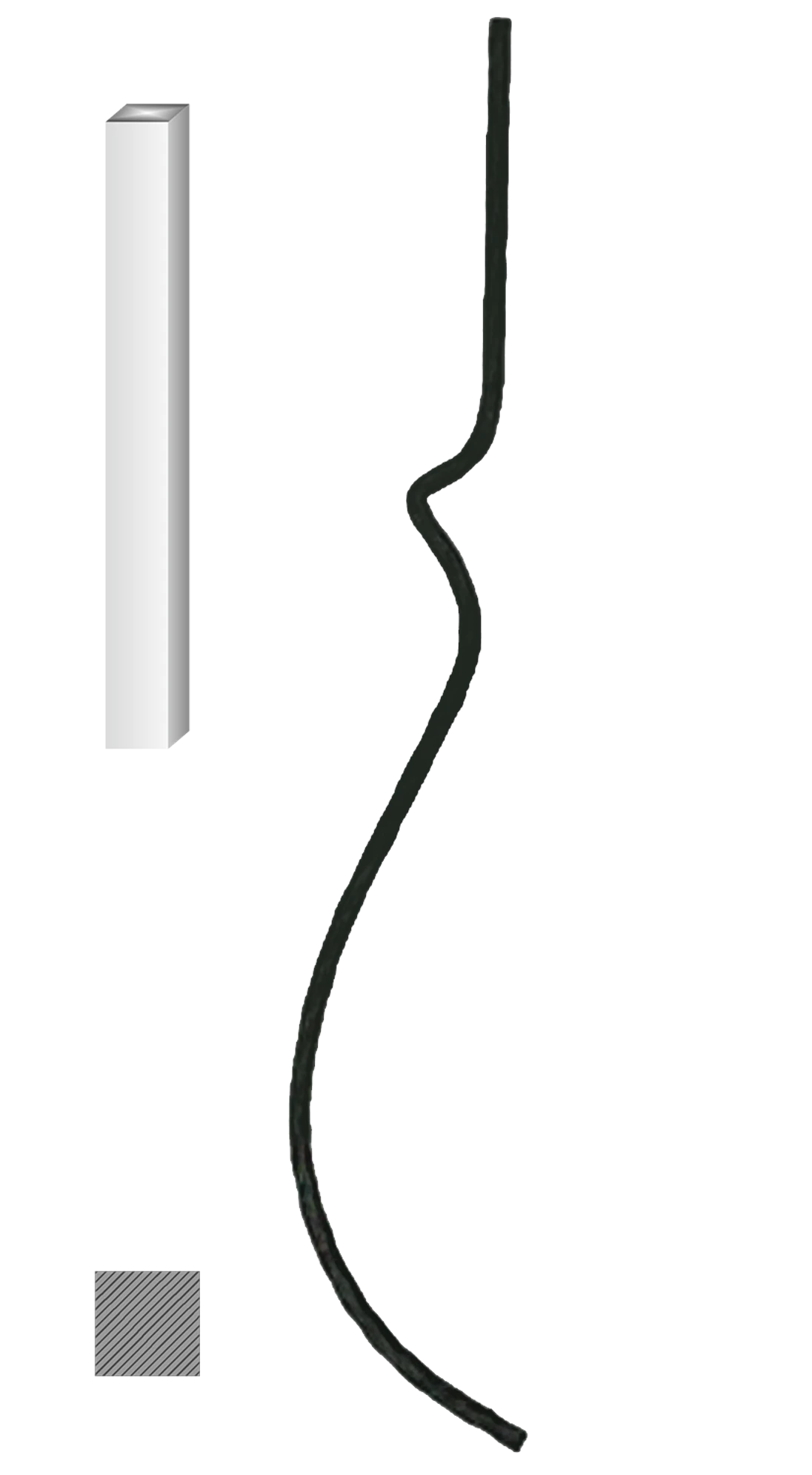 Kovaná výplň zábradlí H900 x L 170 mm,12 x 12 mm,hladká ocel