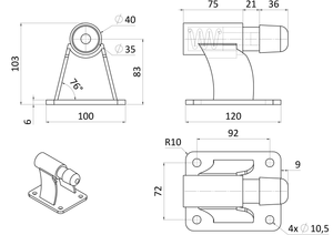 Koncový doraz pre posuvnú bránu, s tlmiacou pružinou, pozinkovaný - slide 2