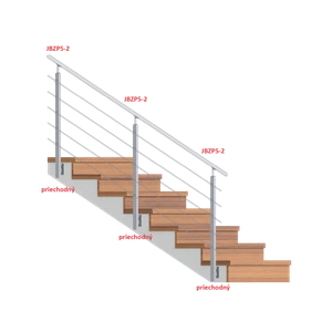 Nerezový stĺp, bočné kotvenie, 5-radový M6, vonkajší - slide 2