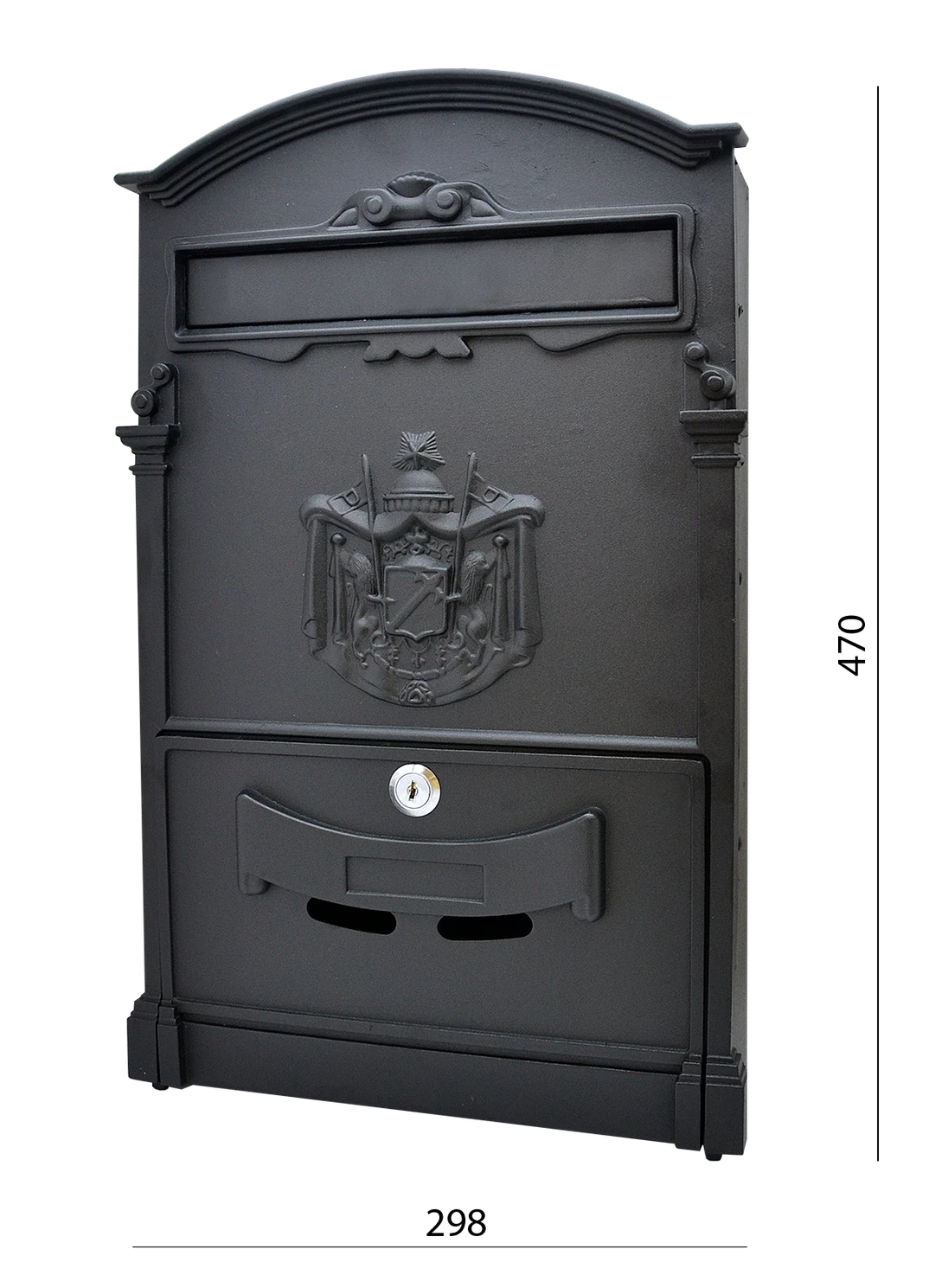 schránka poštová 470x298x92mm, čierna